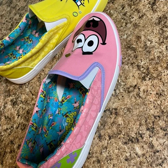 SpongeBob SquarePants womens Sneakers - Pink and Yellow size 8.5 - Picture 2 of 4